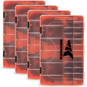 imageKastKing Bait Vault Camouflage Tackle Box Plastic Tackle Trays Fishing Tackle Box Storage Organizer with Removable Dividers 2 Packs 4 Packs Lure Boxes Terminal Tackle StorageOrange Camouflage 4Pack 3700