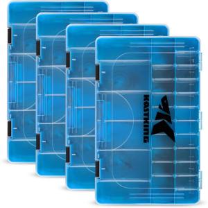 imageKastKing Bait Vault Camouflage Tackle Box Plastic Tackle Trays Fishing Tackle Box Storage Organizer with Removable Dividers 2 Packs 4 Packs Lure Boxes Terminal Tackle StorageBlue Camouflage 4Pack 3700