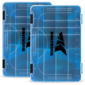 imageKastKing Bait Vault Camouflage Tackle Box Plastic Tackle Trays Fishing Tackle Box Storage Organizer with Removable Dividers 2 Packs 4 Packs Lure Boxes Terminal Tackle StorageBlue Camouflage 2Pack 3600