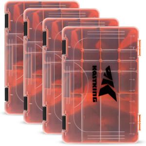 imageKastKing Bait Vault Camouflage Tackle Box Plastic Tackle Trays Fishing Tackle Box Storage Organizer with Removable Dividers 2 Packs 4 Packs Lure Boxes Terminal Tackle StorageOrange Camouflage 4Pack 3600