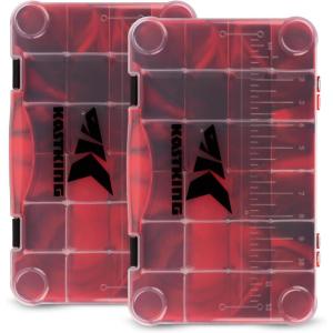 imageKastKing Bait Vault Camouflage Tackle Box Plastic Tackle Trays Fishing Tackle Box Storage Organizer with Removable Dividers 2 Packs 4 Packs Lure Boxes Terminal Tackle StorageRed Camouflage 2Pack 3700