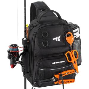 imageKastKing BaitSpace Fishing Sling Bag Fishing Backpack with Rod ampamp Beverage Holder Tackle Bag for Fishing GearG Black  Standard
