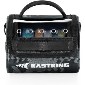 imageKastKing BaitSpace Line Management Bag Fishing Line Storage Bag with Water Resistant Nylon Clear View Window Removable Divider Tanglefree Leader Line HolderA BlackMedium