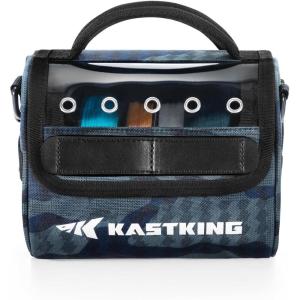 imageKastKing BaitSpace Line Management Bag Fishing Line Storage Bag with Water Resistant Nylon Clear View Window Removable Divider Tanglefree Leader Line HolderB BlueMedium