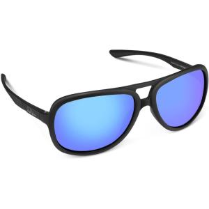 imageKastKing Bill Dance Polarized Sport Fishing Sunglasses for Men and Women Ideal for Driving Cycling and RunningUV ProtectionFrame Matte Black  Lens Cobalt  Blue Mirror