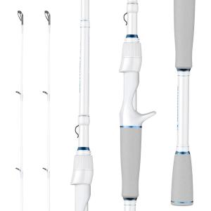 imageKastKing Centron Lite Twin Tip Fishing Rods IM6 Graphite Blanks Twin Tip Fishing Rods Stainless Steel Guides with Ceramic Rings Split or Full Rear EVA Handle Design Drop Shot Hook KeeperCast66 M Mod Fast 2 Pcs Extra Tip