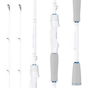 imageKastKing Centron Lite Twin Tip Fishing Rods IM6 Graphite Blanks Twin Tip Fishing Rods Stainless Steel Guides with Ceramic Rings Split or Full Rear EVA Handle Design Drop Shot Hook KeeperSpin60 L Mod Fast 2 Pcs Extra Tip