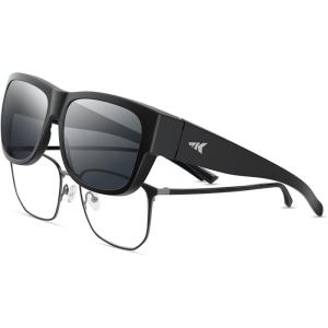 imageKastKing Chariton FitOver Polarized Wrap Around Over Sunglasses for Men and Women Ideal for Driving Fishing Cycling RunningAmatte Black Frame  Smoke Mirror