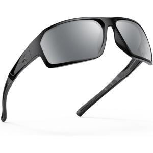 imageKastKing Chippewa Polarized Fishing Sunglasses UV400 Protection Full Wrap Frame Sports Cycling Sunglasses 10mm TAC LensesA Gloss Black Frame  Smoke Mirror