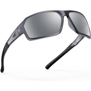 imageKastKing Chippewa Polarized Fishing Sunglasses UV400 Protection Full Wrap Frame Sports Cycling Sunglasses 10mm TAC LensesB Matt Smoke Crystal Frame  Smoke Mirror