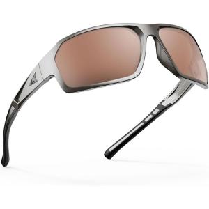imageKastKing Chippewa Polarized Fishing Sunglasses UV400 Protection Full Wrap Frame Sports Cycling Sunglasses 10mm TAC LensesH Gloss Metalic Gun Frame  Coppersilver Mirror
