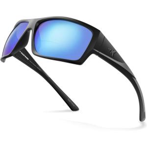 imageKastKing Estero Polarized SunglassesBiFocal x15x20x25 MagnificationsWrap Frame Sport Reader Sunglasses for MenampampWomenMatte Black Frame smoke Lens blue Mirror