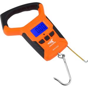 imageKastKing Fish Scale Water Resistant Digital Scale with Ruler 110lb Capacity Dual Mode  PoundsOunces ampamp Kilograms Light Strong ABS Frame NonSlip Handle Retractable 38 inch Tape Measure