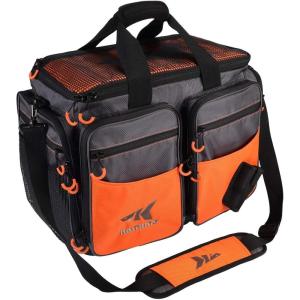 imageKastKing Fishing Gear ampamp Tackle Bags  Saltwater Resistant Fishing Bags  Fishing Tackle Storage BagsB1 LargeLunker Without Trays  197x13x106Orange