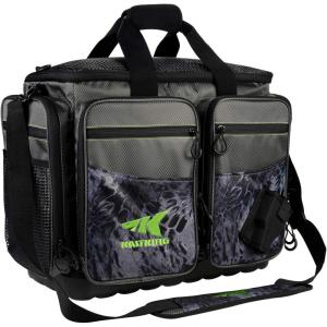 imageKastKing Fishing Gear ampamp Tackle Bags  Saltwater Resistant Fishing Bags  Fishing Tackle Storage BagsB2 LargeLunkerWithout Trays  197x13x106Blackout