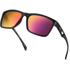 imageKastKing FlatRock Polarized Sport Sunglasses for Men and Women Ideal for Driving Fishing Cycling Running UV ProtectionFrame Gloss BlackLens Smoke  Chartreuse Mirror