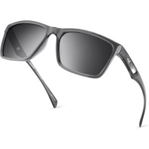 imageKastKing FlatRock Polarized Sport Sunglasses for Men and Women Ideal for Driving Fishing Cycling Running UV ProtectionFrame Gloss Smoke CrystalLens Smoke