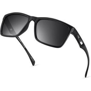 imageKastKing FlatRock Polarized Sport Sunglasses for Men and Women Ideal for Driving Fishing Cycling Running UV ProtectionFramegloss Black Lens Smoke