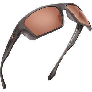 imageKastKing Huzzah Polarized Sport Sunglasses for Men and Women Ideal for Driving Fishing Cycling and RunningUV ProtectionFrame Gloss Metalic Gun Lens Copper  Silver Mirror