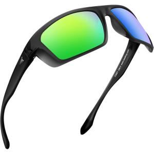 imageKastKing Huzzah Polarized Sport Sunglasses for Men and Women Ideal for Driving Fishing Cycling and RunningUV ProtectionFrame Gloss Smoke Crystal Lens Chartreuse Mirror