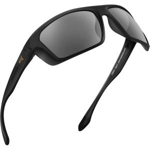 imageKastKing Huzzah Polarized Sport Sunglasses for Men and Women Ideal for Driving Fishing Cycling and RunningUV ProtectionFrame Matte Blackout Lens Smoke