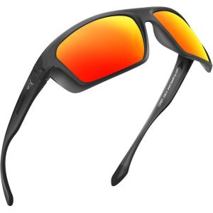 imageKastKing Huzzah Polarized Sport Sunglasses for Men and Women Ideal for Driving Fishing Cycling and RunningUV ProtectionFrame Matte Smoke Crystal Lens Brown  Scarlet Mirror