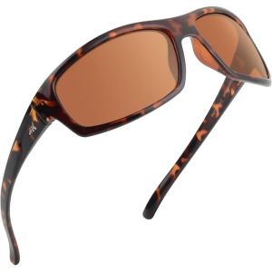 imageKastKing Kateel Polarized Sport Sunglasses for Men and Women Ideal for Driving Fishing Cycling and RunningUV ProtectionG Frame Gloss DemiLens Copper