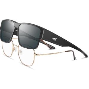 imageKastKing Molino FitOver Polarized SunglassesUV400 Protection Ultralight Wraparound Fishing Sports Sunglasses TAC LensesA Gloss Black Frame  Smoke