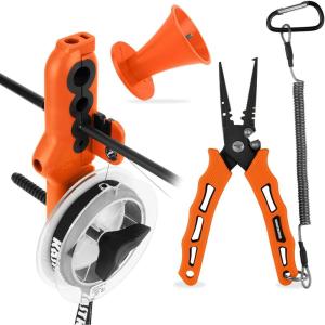 imageKastKing Radius KutR Fishing Line Spooler Line Gobbler Line Stripper ampamp 7quot Cutthroat Pliers Combo MultiFunctional Fishing Tool Combo Corrosion Resistant  for Freshwater ampamp Saltwater AnglingOrange