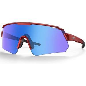 imageKastKing Skinner Polarized Large Sport Sunglasses for Men and Women UV Protection Outdoor Fishing GlassesRed Frame icy White Mirror