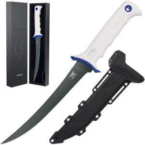 imageKastKing Spartacus Fillet Knife Razor Sharp 8Cr14 StainlessSteel Blade Boning and Food Prep Knives DurableComfortable Handles Protective Sheath Perfect for Fresh or SaltwaterB 9 Fillet Knife