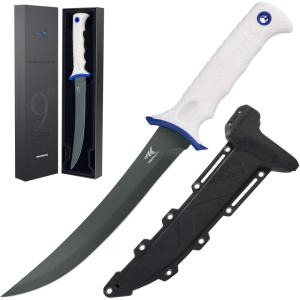 imageKastKing Spartacus Fillet Knife Razor Sharp 8Cr14 StainlessSteel Blade Boning and Food Prep Knives DurableComfortable Handles Protective Sheath Perfect for Fresh or SaltwaterC 9 Strong Fillet Knife