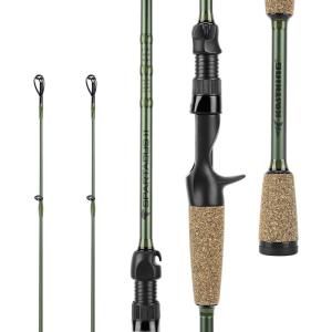 imageKastKing Spartacus II Fishing Rods  IM6 Graphite Blanks Casting ampamp Spinning Rods 2Piece Rods with Extra Tip Section PTS Power Transition System KastFlex Technology Rubber Cork HandleD Cast710 H Exfast 2 Pcs Extra Tip