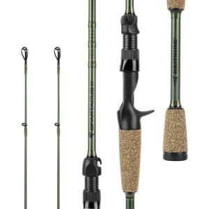 imageKastKing Spartacus II Fishing Rods  IM6 Graphite Blanks Casting ampamp Spinning Rods 2Piece Rods with Extra Tip Section PTS Power Transition System KastFlex Technology Rubber Cork HandleC Cast76 H Fast 2 Pcs Extra Tip