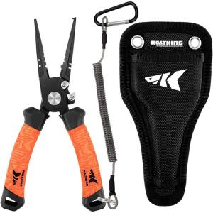 imageKastKing Speed Demon Pro Fishing Pliers 420 Stainless Steel Fishing Tools Saltwater Resistant Fishing Gear Tungsten Carbide Cutters Corrosion Resistant Coating SuperPolymer Grip HandlesA 75 Split Ring Nose