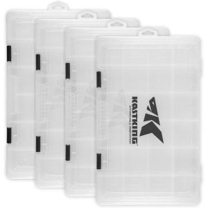 imageKastKing Tackle Boxes Plastic Box Plastic Storage Organizer Box with Removable Dividers  Fishing Tackle Storage  Box Organizer  2 Packs 4 Packs Tackle Trays  Parts BoxFour 3700 Tray Size 14x875x175