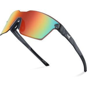 imageKastKing Tarkio Polarized Fishing Sunglasses Large Single PC Lenses Rimless Wrap Design UV400 Protection Sports SunglassesF Matte Smoke Crystal Frame  Burgundy Mirror