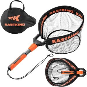 imageKastKing Titanet Fishing Net Durable Aluminum Handle NonSlip Hivis Grip Compact Storage Bag ampamp Lanyard Ideal for Kayak ampamp Wading Fishing Two Net OptionsPvc Net  26 Total Length Fixed Handle