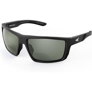 imageKastKing Waccamaw Polarized Bifocal Sunglasses x15 x20 x25 Magnifications Wrap Around Sport Reader Sunglasses for MenGloss Black Frame  Smoke Lens