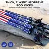 imageKastKing MeshGuard Rod Socks Fishing Rod Sleeve Neoprene Fishing Pole Sleeve Fishing Rod Covers Builtin Hanging Loop ampamp Adjustable Lanyard Fits Casting Spinning ampamp Fly RodsFlag 4 Pcs
