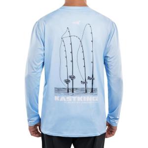 imageKastKing UPF 50 Fishing Shirts for Men Long Sleeve Fishing Hiking Shirt Breathable Moisture Wicking Sun Shirts for MenKlight Bluereel