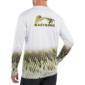 imageKastKing UPF 50 Fishing Shirts for Men Long Sleeve Fishing Hiking Shirt Breathable Moisture Wicking Sun Shirts for MenNbass Fade