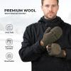 imageKastKing Bully Wooly Convertible Mittens  Premium Wool Fingerless Fishing Gloves with Magnetic FlipTop Fleece Lining NonSlip Grip ExtraLong Cuff 4Way Stretch Cold Weather Winter GearOlive Green