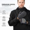 imageKastKing Bully Wooly Convertible Mittens  Premium Wool Fingerless Fishing Gloves with Magnetic FlipTop Fleece Lining NonSlip Grip ExtraLong Cuff 4Way Stretch Cold Weather Winter GearHeather Black