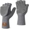 imageKastKing Bully Wooly Convertible Mittens  Premium Wool Fingerless Fishing Gloves with Magnetic FlipTop Fleece Lining NonSlip Grip ExtraLong Cuff 4Way Stretch Cold Weather Winter GearGray
