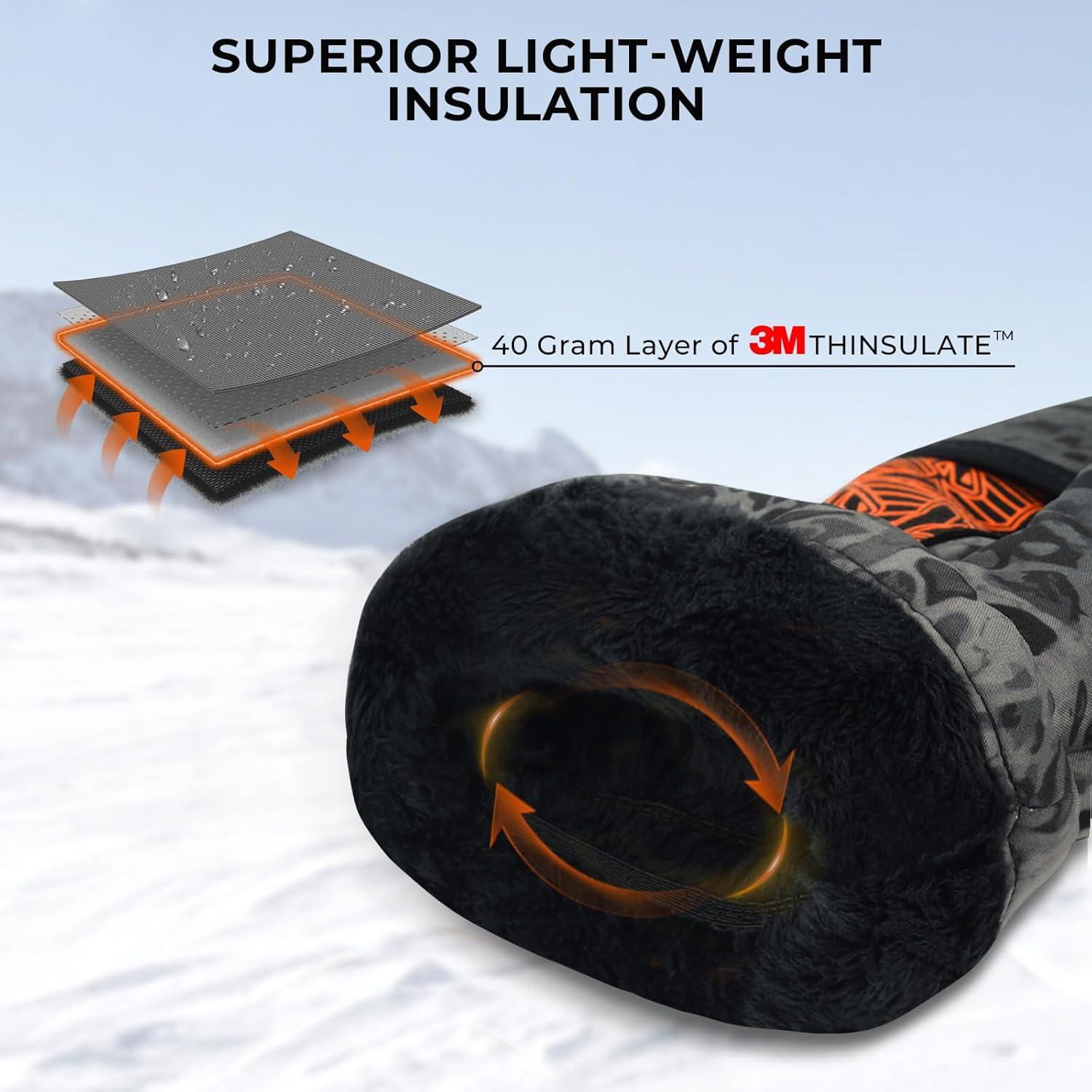 imageKastKing PolarBlast Convertible Ice Fishing Gloves Cold Weather Mittens and Fingerless Gloves with 3M Thinsulate Ideal for Ice Fishing PhotographyBlackout