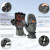 imageKastKing PolarBlast Convertible Ice Fishing Gloves Cold Weather Mittens and Fingerless Gloves with 3M Thinsulate Ideal for Ice Fishing PhotographyBlackout