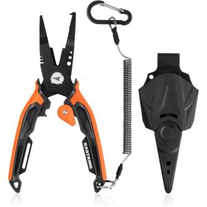 imageKastKing AeroVice 75 Fishing Pliers 420 Stainless Steel UniBody Construction Lightweight ampamp CorrosionResistant MultiFunction Jaws Braid Cutters Sheath Lanyard ampamp Carabiner75 Split Ring Nose