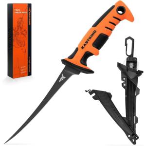 imageKastKing Ultimate Angler 7quot Fillet Knife Razor Sharp Corrosionresistant Vanadium Stainless Steel Blade Fishing Knife Includes Sheath with Sharpener ampamp Line Cutter EnduraGrip Ergonomic HandleC7 Flex Fillet Knife
