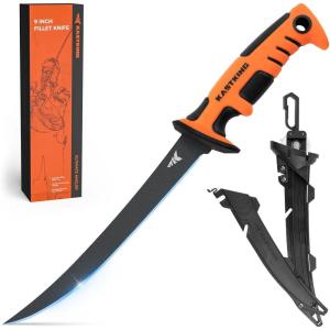 imageKastKing Ultimate Angler 7quot Fillet Knife Razor Sharp Corrosionresistant Vanadium Stainless Steel Blade Fishing Knife Includes Sheath with Sharpener ampamp Line Cutter EnduraGrip Ergonomic HandleD9 Fillet Knife